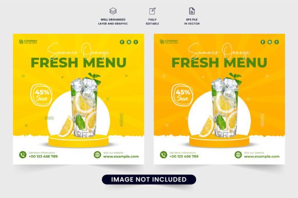 Beverage Sale Social Media Post Vector
