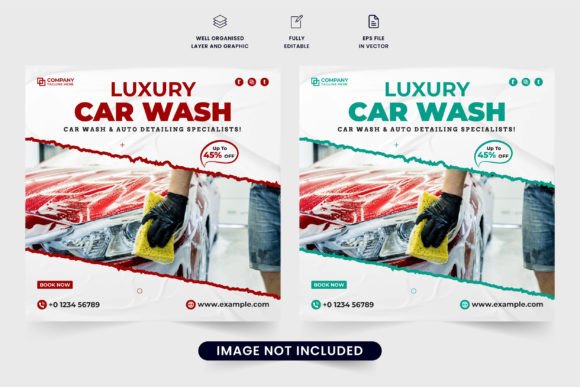 Car Cleaning Social Media Post Vector: A Powerful Tool for Luxury Car Wash Businesses