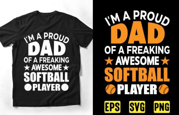 Dad of the Softball Player Tshirt Design