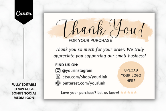 Editable Thank You Card Canva Template 1