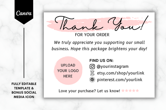Editable Thank You Card Canva Template 2
