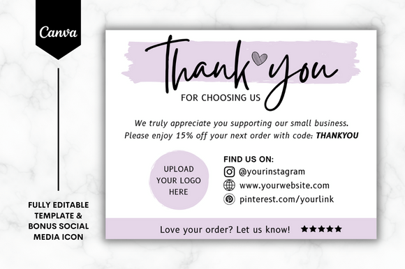Editable Thank You Card Canva Template 3: A Simple Way to Enhance Customer Relationships