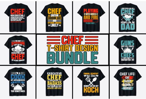 Funny Cooking Chef T-Shirt Design Bundle: A Must-Have for Merchandise Creators