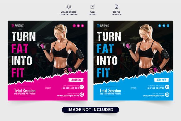 Gym Session Promotional Template Vector