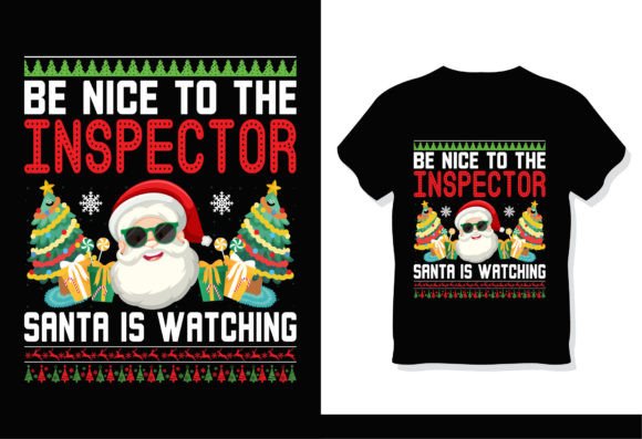 Inspector Santa Christmas T-Shirt Design