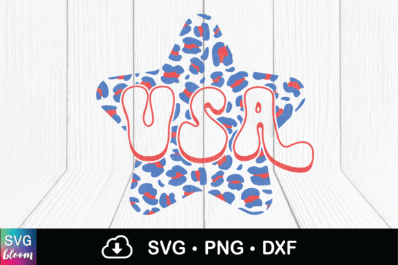 Leopard Star 4th of July Red White Blue