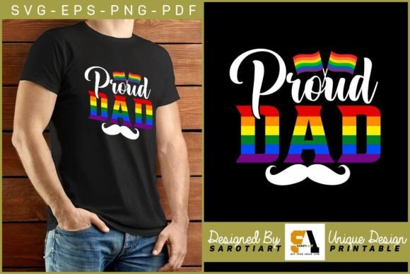 Proud Dad Gay Pride Month T-Shirt Design
