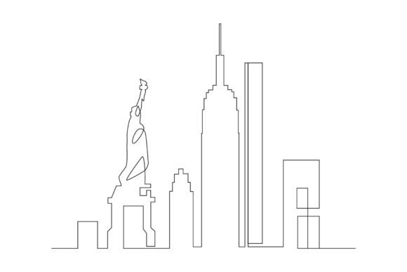 Statue of Liberty New York City Skyline
